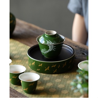 Songfeng Ercai Gaiwan [Huayun] ชุดถ้วยชาเซรามิค พร้อมฝาปิด ไม่ร้อน [A036]