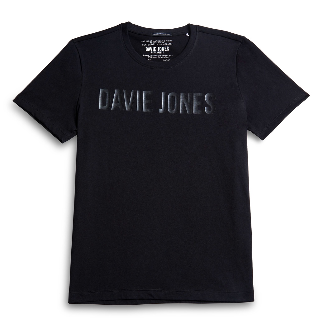 เสื้อแขนสั้น-davie-jones-เสื้อยืดพิมพ์ลายโลโก้-สีดำ-logo-print-t-shirt-in-black-lg0031bk-เสื้อยืดลำลอง