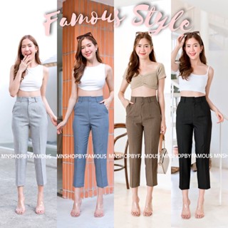 🌈รุ่นSR1🌷กางเกงสโนสลาฟ-เอวสูงซิปหน้าตะขอ-ขากระบอกเล็ก/ไซส์S-2XL
