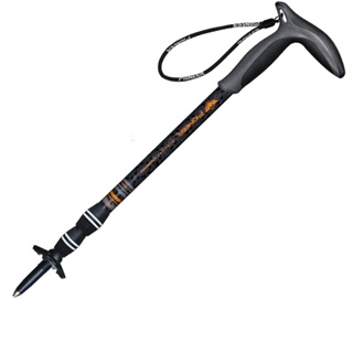 Pioneer 1 Pcs Carbon Fiber T-handle Hiking Cane Double Internal Locking System Ultralight Telescopic Alpenstocks Walking