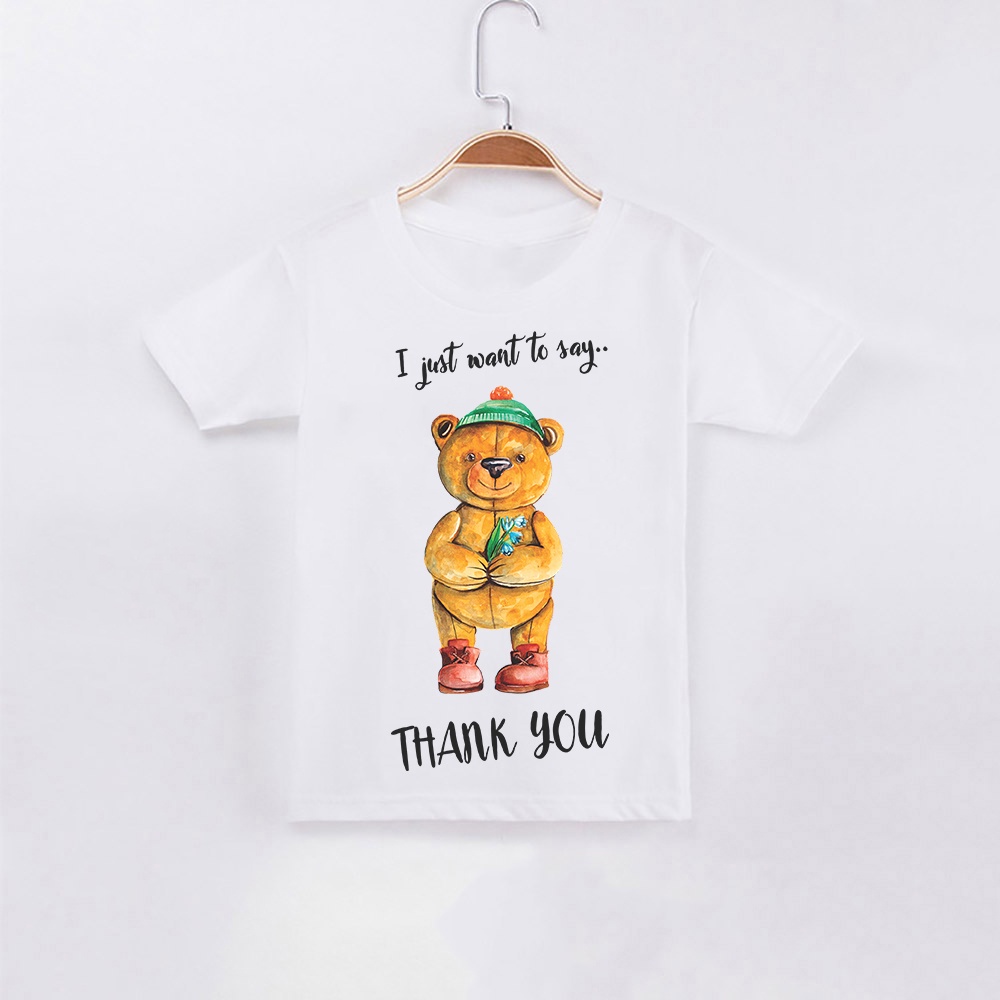 ฉันแค่อยากจะบอกว่าขอบคุณ-ชุดเสื้อยืดครอบครัวลายหมีหลุยส์เป็นของขวัญที่ดีที่สุดสำหรับเด็ก