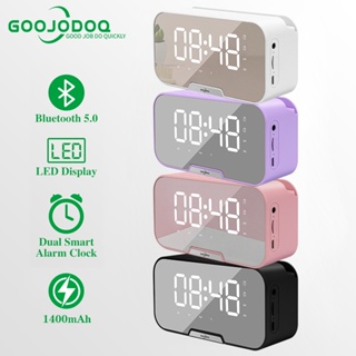 ภาพหน้าปกสินค้าGoojodoq ลำโพงบลูทูธพร้อมไมโครโฟนไร้สายจอแสดงผล LED นาฬิกาปลุกแบบพกพามินิลำโพงวิทยุ FM ที่เกี่ยวข้อง