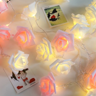 สายไฟหิ่งห้อย LED รูปดอกกุหลาบ ยาว 3 เมตร สําหรับตกแต่งสวน วันวาเลนไทน์ งานแต่งงาน ห้องหัวใจ คริสต์มาส นางฟ้า งานแต่งงาน