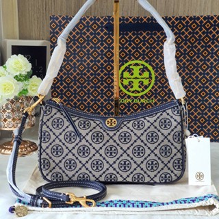 💚แท้💯 พร้อมส่ง💚กระเป๋าสะพายTory Burch 85137 T Monogram Jacquard Studio Shoulder Bag