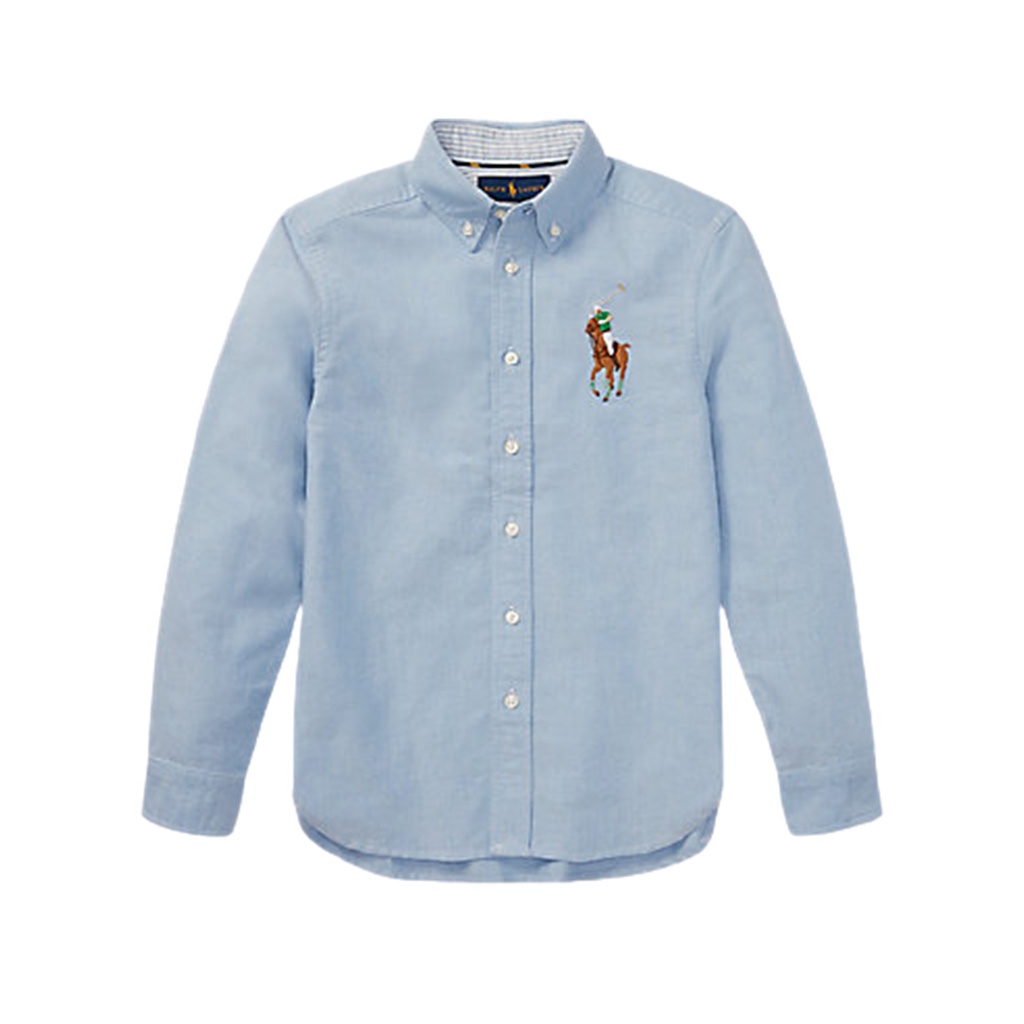 พร้อมส่ง-polo-ralph-lauren-รุ่น-big-pony-cotton-oxford-shirt-blue