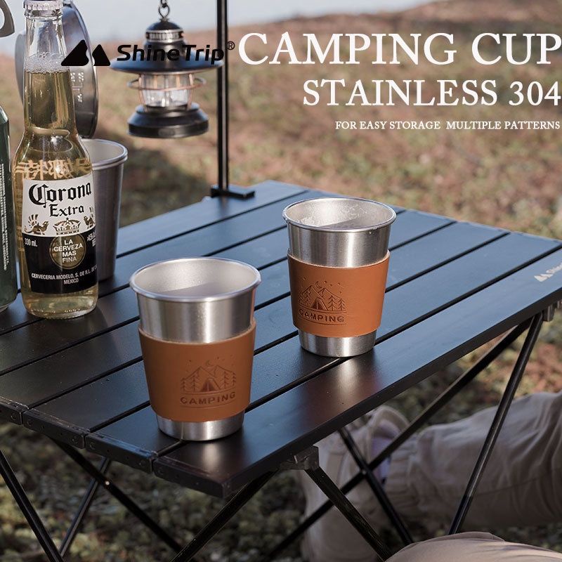 shine-trip-camping-mug-แก้วสเตนเลส-350-ml-ช่วยรักษาอุณหภูมิ-ร้อนเย็น-1ชุด-4-ใบ