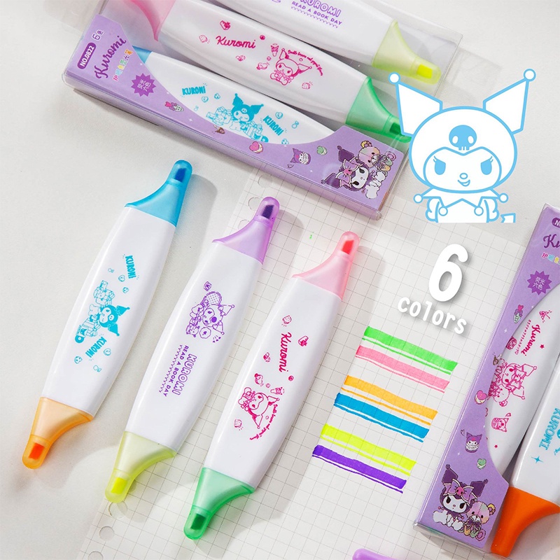 3-ชิ้น-แพ็ค-sanrio-kuromi-cinnamoroll-ปากกาไฮไลท์-kawaii-สีแคนดี้-มังงะ-มาร์กเกอร์-midliner-พาสเทล-ไฮไลท์-ชุดเครื่องเขียน-ของขวัญเด็ก