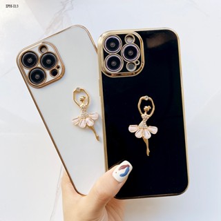 Compatible With iphone 13 12 Pro MAX Mini เข้ากันได้ เคสไอโฟน สำหรับ Case 3D Ballet Dance Girl Eletroplated เคส เคสโทรศัพท์ เคสมือถือ Phone Case Anti-Slip Cases Soft TPU Luxury Casing Back Cover