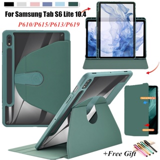 เคสหนัง PU แบบฝาพับ หมุนได้ 360 องศา พร้อมช่องใส่ดินสอ สําหรับ Samsung Galaxy Tab S6 Lite 10.4 2020 2022 SM-P610 SM-P615 SM-P617 SM-P613 P619