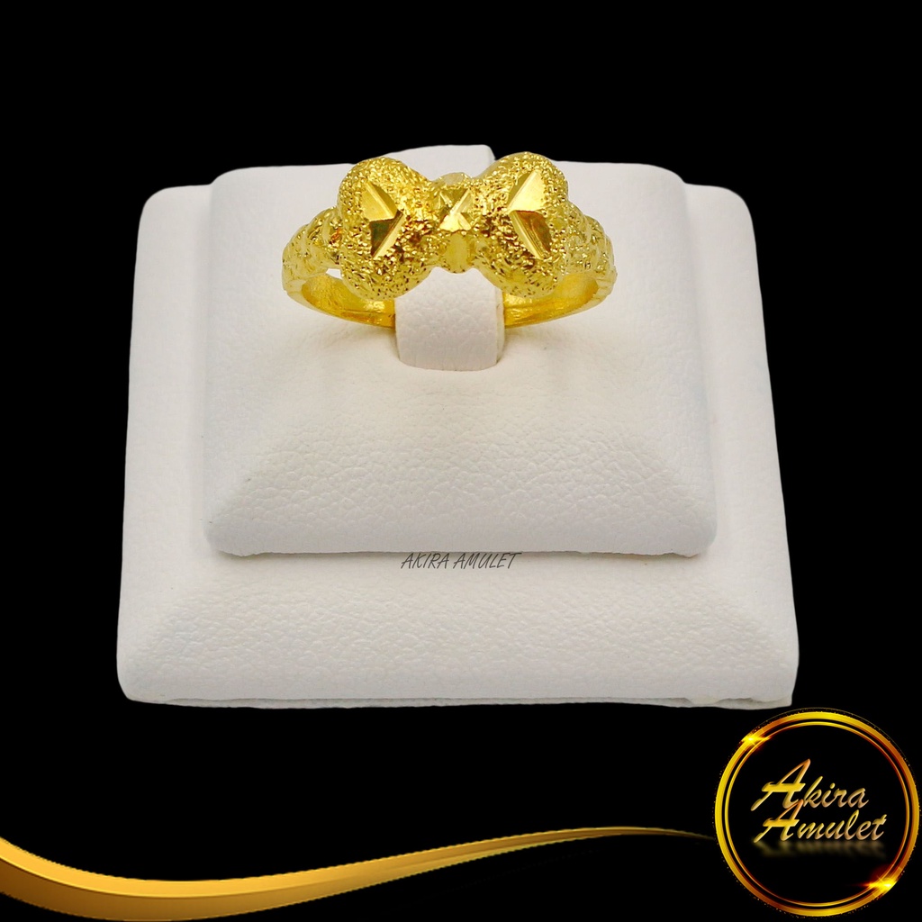 ring-no-63rd-แหวนหุ้มทอง-แหวนผู้หญิง-แหวนแฟชั่นทองชุบ-ลายเปียโบว์-นน-1-สลึง-งานเคลือบแก้วหนาพิเศษ-ชุบทองไมครอน