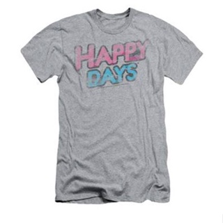 Happy Days - Distressed T-Shirt เสื้อครอปสายฝอ เสื้อยืดเด็กผช
