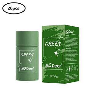 Wholesale 20pcs Green Tea Cleansing Solid Mask Facial Care Deep Moisturizing Hydrating Whitening Clean Pores Face Acne R