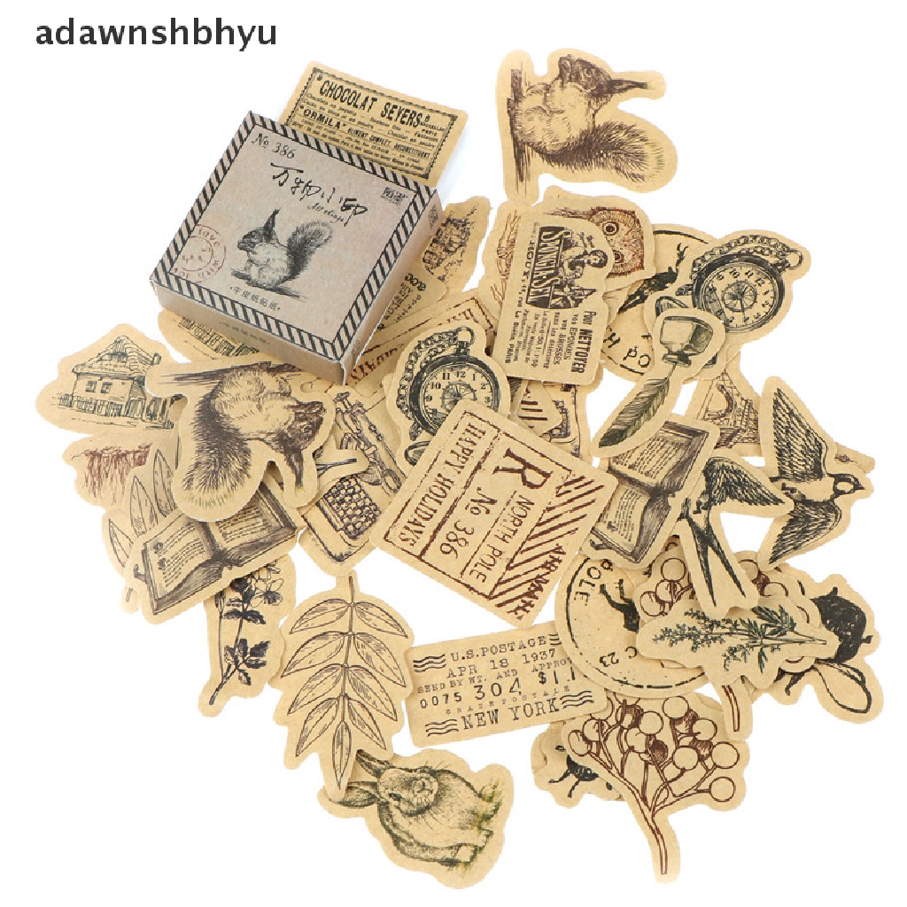 adawnshbhyu-สติกเกอร์ฉลาก-ลาย-all-things-in-the-world-สําหรับติดตกแต่งไดอารี่-อัลบั้ม-diy-46-ชิ้น