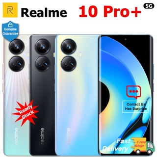 สมาร์ทโฟน Realme 10 Pro Plus 5G หน้าจอโค้ง 6.7 นิ้ว 2160Hz มิติ 1080 108MP กล้องสามตัว NFC 67W แบตเตอรี่ 5000mAh