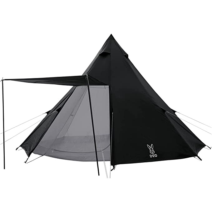 dod-one-pole-tent-l-8p-ดีโอดี-เต็นท์กระโจมขนาดใหญ่-สำหรับ8-คน-สีดำ-แทน-จากประเทศญี่ปุ่น-dod-t8-200