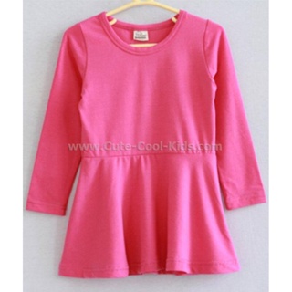 TLG-611 เสื้อแขนยาวเด็กผู้หญิง sweater สีชมพูเข้ม Size-100 (3-4Y)