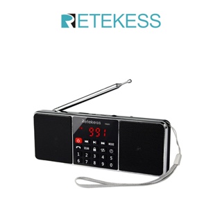 สินค้า Retekess วิทยุสเตอริโอ TR602 พร้อมเครื่องเล่น MP3 ไร้สาย รองรับการ์ด TF USB จอแสดงผล LED แบบพกพา (สีดํา)