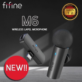 FIFINE M6 WIRELESS LAPEL MICROPHONE FOR ANDROID TO GO LIVE ON TIKTOK/INSTAGRAM, RECORD VLOG, HAVE CONFERENCING