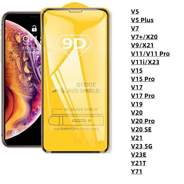 ภาพหน้าปกสินค้าฟิล์ม ฟิล์มกระจกโทรศัพท์มือถือสำหรับรุ่นVIVOแบบเต็มจอ9D FULLทุกรุ่น VIVO V7+ V11 V15 V19 V20 V21 V23 V25 T1 T1x จากร้าน ps3601 บน Shopee