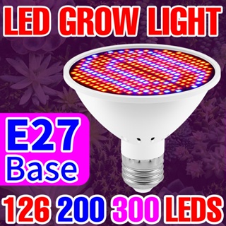 โคมไฟ LED E27 ฟูลสเปกตรัม ไฮโดรโปนิกส์ 85-265V 126 200 300 ดวง สําหรับปลูกต้นไม้ในร่ม เรือนกระจก เพาะเมล็ด