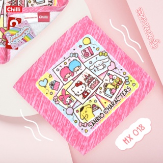 "ของแท้ 100%" ผ้าขนหนู Towel SANRIO MIX CHARACTERS TOWEL MX-018 ขนาด 12x12 นิ้ว