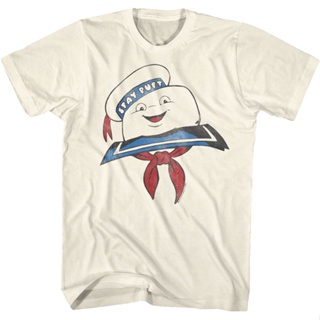 เสื้อยืดลายการ์ตูน Stay Puft Marshmallow Man Real Ghostbusters T-Shirt เสื้อสาวอวบ เสื้อยืดแขนสั้น