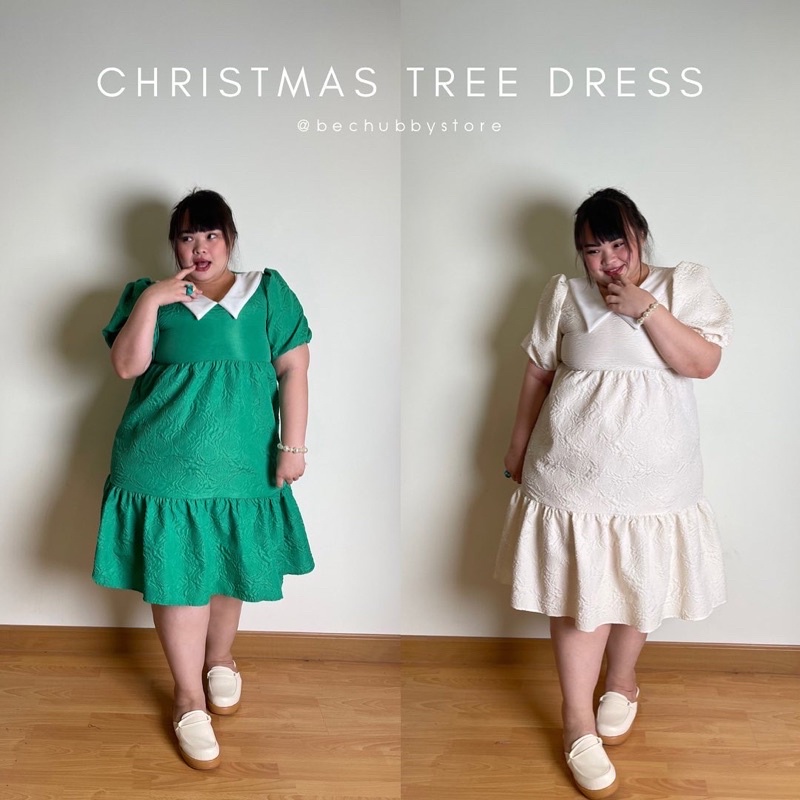 christmas-three-dress-เดรสต้อนรับคริสมาสเดรสสีเขียว-เดรสไซด์ใหญ่-เดรสสาวพลัสไซด์-เดรสไปงานแต่งไปคาเฟ่-เดรสเกาหลีไซใหญ่