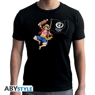 ABYstyle [ลิขสิทธิ์แท้ พร้อมส่ง] เสื้อยืดคอกลม ไม่หดไม่ย้วย One Piece T-Shirt วันพีซ - ลูฟี่ ฉลองครบ 1000 ตอน