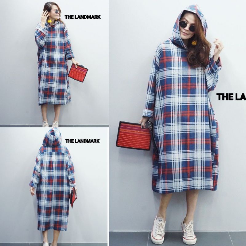 ทักก่อนสั่ง-เดรสฮู้ด-ผ้าcottonอินเดีย-oversize-อก58-thelandmark