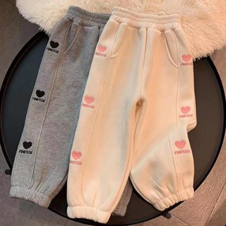 กางเกงกีฬาหญิง ฤดูใบไม้ผลิและฤดูใบไม้ร่วง ใหม่ สไตล์เกาหลี แฟชั่น Love Pattern Casual Pants