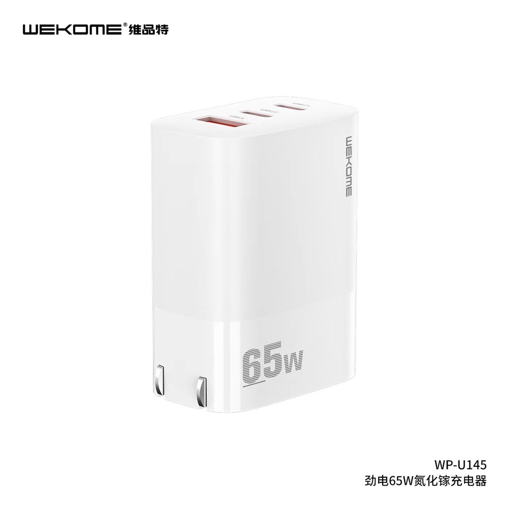 wekome-รุ่น-wp-u145-หัวชาร์จ-pd-2ช่อง-usb-fast-charge-65w