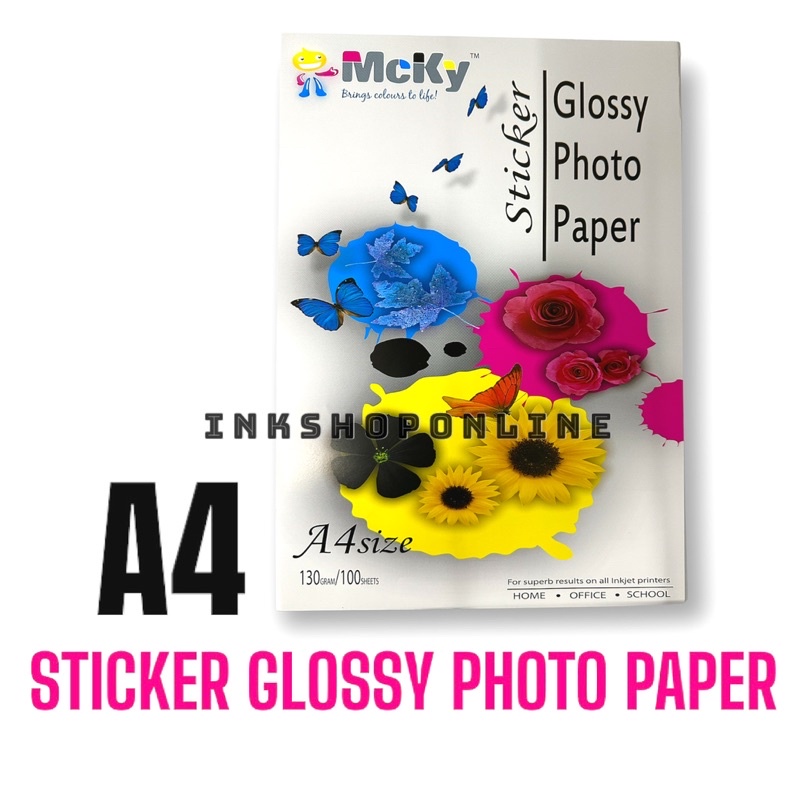 MCKY STICKER กระดาษ สติ๊กเกอร์ โฟโต้ ผิวมันเงา กันน้ำ 130แกรม ยี่ห้อ ...