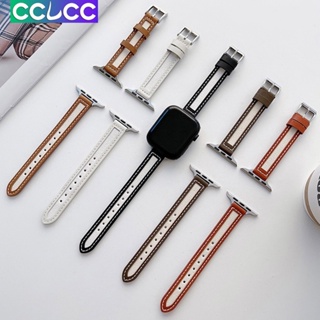Cclcc สายนาฬิกาข้อมือหนัง แบบบาง สําหรับ Apple Watch Band 41 มม. 45 มม. 40 มม. 44 มม. 38 มม. 42 มม. Series 8 ultra 7 SE 6 5 4 3 2 1