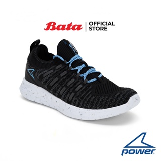 Bata บาจา ยี่ห้อ Power รองเท้าสำหรับวิ่ง แบบผูกเชือก สนีกเกอร์สำหรับวิ่ง รองเท้ากีฬา สำหรับผู้หญิง รุ่น Engage Flex 300 Lo สีดำ 5186986