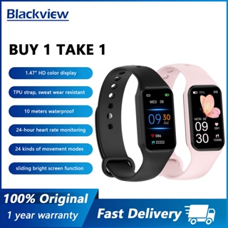 Blackview Branded R1 นาฬิกาข้อมือสมาร์ทวอทช์ กันน้ํา วัดอัตราการเต้นหัวใจ ความดันโลหิต สีฟ้า สําหรับผู้ชาย และผู้หญิง Android IOS
