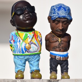 Shakur B.I.G. 2 แพ็ก ฟิกเกอร์ Notorious Biggie Action Figure Rap Star สําหรับตกแต่งโต๊ะ