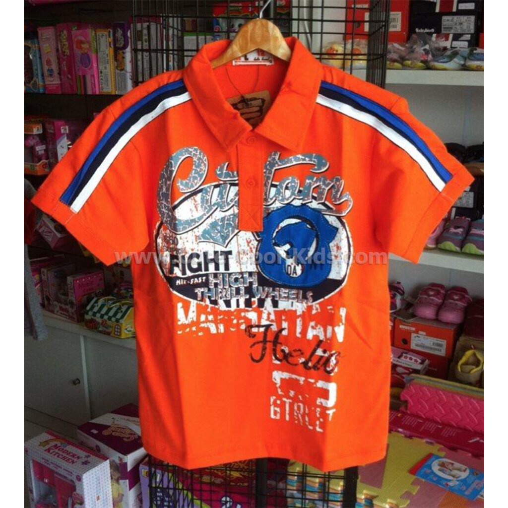 sh-082-เสื้อคอโปโลเด็กสีแดง-แฟชั่นเด็กเกาหลี