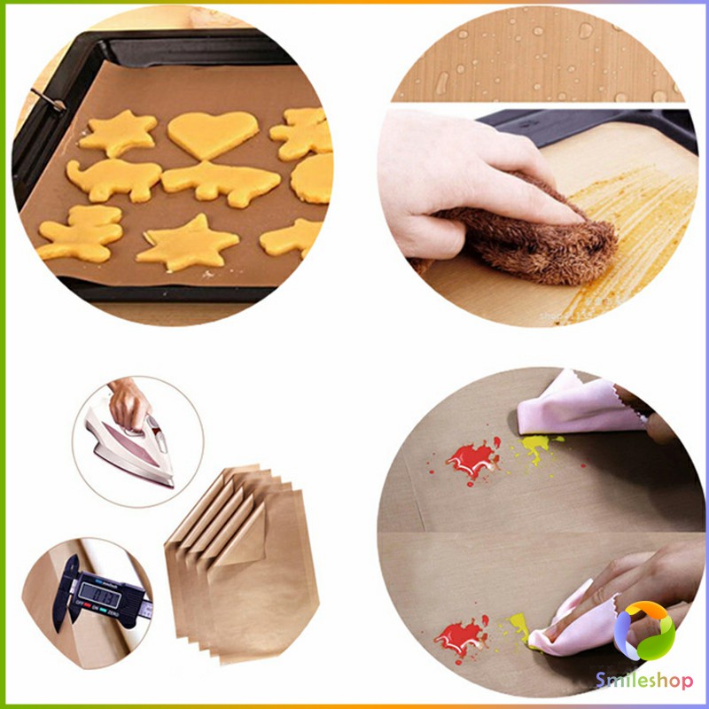 smileshop-แผ่นรองอบขนมเทปลอน-ขนาด-60x40cm-teflon-แผ่นรองขนมอบ-ใช้ซ้ำได้-bakery-tools