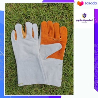 ถุงมือหนังท้องขุยฝ่ามือส้มยาว 12 นิ้ว รุ่น F01201 สำหรับช่างเชื่อม งานช่าง ใช้ในอุตสาหกรรมโรงงาน หรืองานป้องกันฝ่ามือ