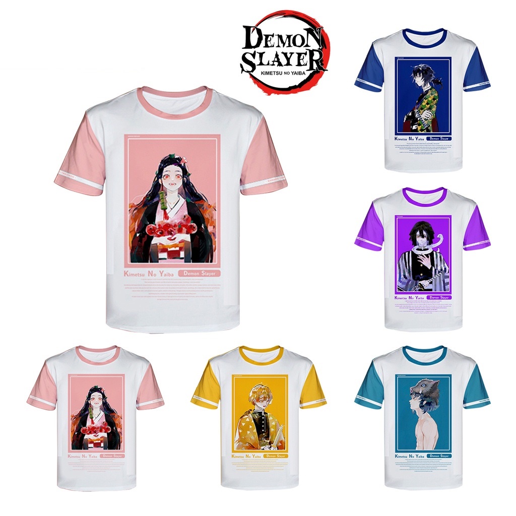 adp-เสื้อยืดคอกลม-demon-slayer-edition-anime-design-unisex-top-สำหรับบุรุษและสตรี-modal-shirt-mdtx055-mdtx069