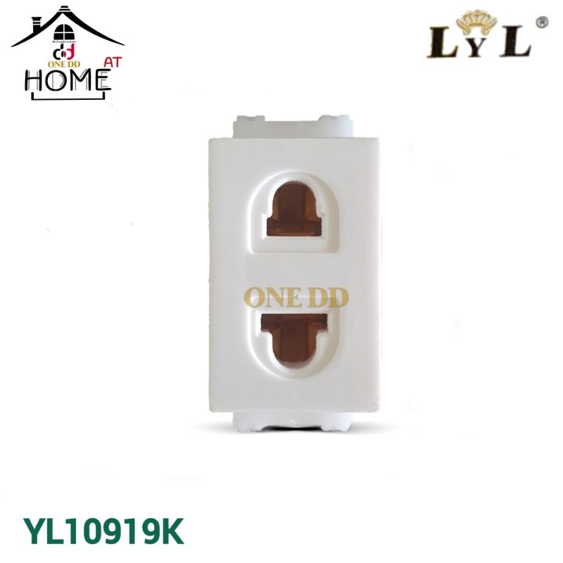 ปลั๊กเมจิก-เต้ารับเสียบขากลมแบน-เต้ารับเดี่ยว-plug-yilian-electric-รุ่น-yl10919k-รุ่นใหม่-one-dd