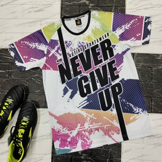 💥NEW!! เสื้อวิ่ง NEVER GIVE UP ผ้าเม็ดข้าวสารเกรดพรีเมี่ยม  (No.K-1002)