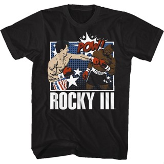 Pow Knockout Punch Rocky III T-Shirt เสื้อยื เสื้อแฟชั่นผญ2022 อื่นๆ เสื้อเชิ้ตชาย เสื้อเชิ้ตชาย