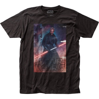 Darth Maul Double-Bladed Lightsaber Star Wars T-Shirt เสื้อคู่รัก เสื้อยืดถูกๆ