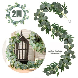 【AG】2m Artificial Eucalyptus Garland Hanging Fake Ivy Leaves  Wedding Decor