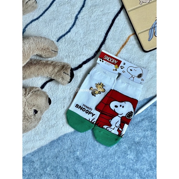 พร้อมส่ง-sn001-ถุงเท้าแฟชั่นลายการ์ตูนสนูปปี้-snoopy-งานเกาหลี