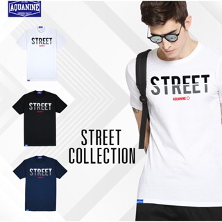 เสื้อยืด AQUANINE เสื้อยืดผู้ชาย Tshirt men รุ่น STREET ( เสื้อยืดสีขาว ) ลิขสิทธิ์แท้