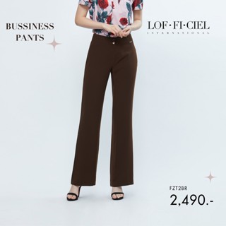 Lofficiel กางเกงโพลีขายาวทรงขาบานเล็ก BUSINESS PANTS COLOR (FZT2BR)