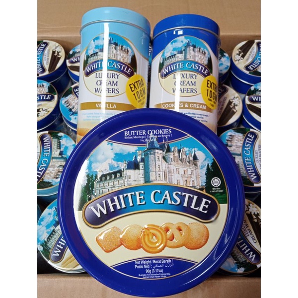ภาพหน้าปกสินค้าWhite Castle Luxury cream wafers& White Castle Luxury Cream Butter Cookies น้ำหนัก 90 กรัม