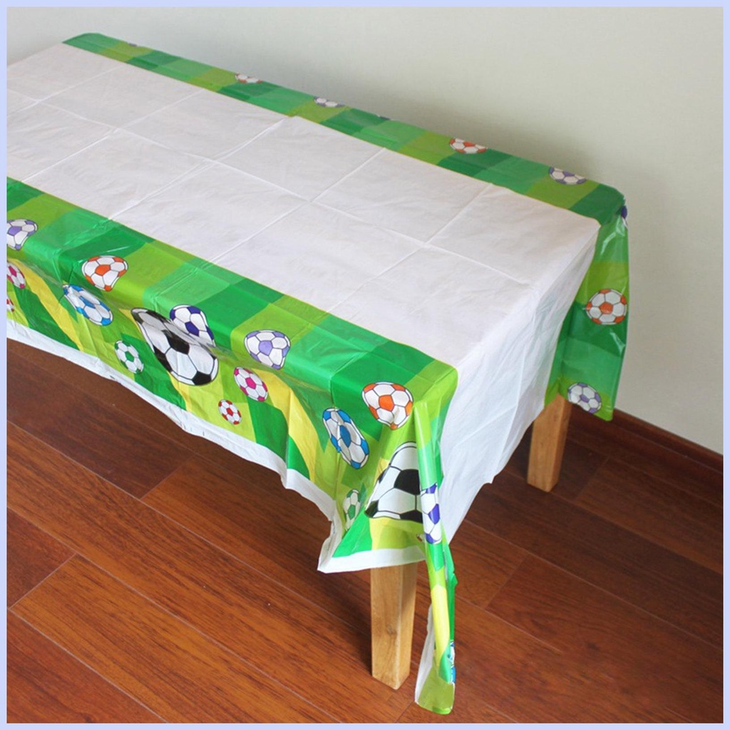 ผ้าปูโต๊ะ-pe-กันน้ํา-พิมพ์ลายฟุตบอล-one-time-สีเขียว-ขนาด-108x180-ซม-สําหรับตกแต่งปาร์ตี้
